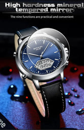 Dual Display Multi functional Night Light Waterproof Business Sports Watch Inspirational Watches