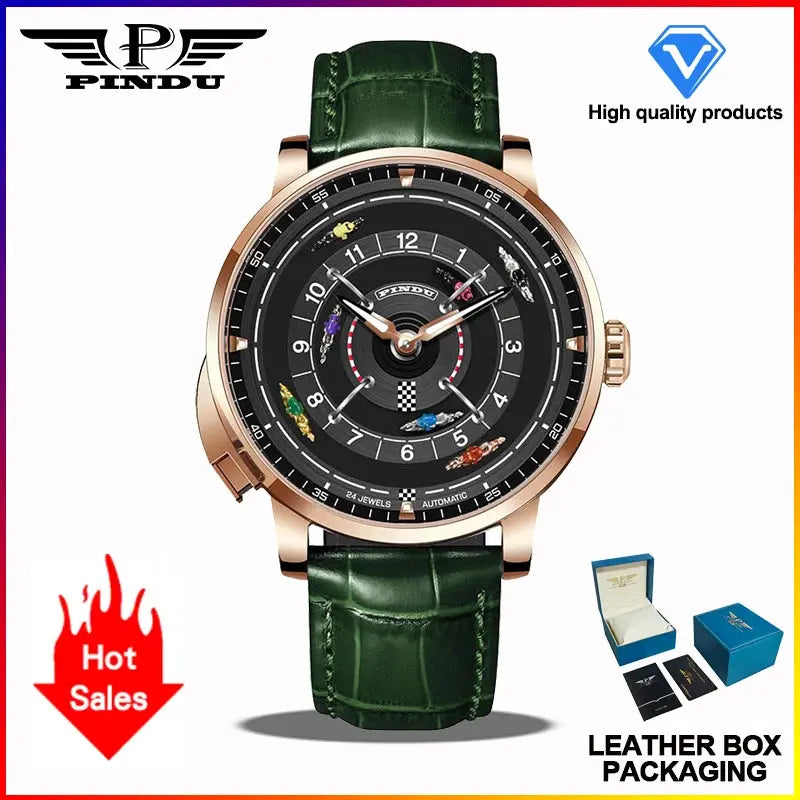 Pindu Horse Gambling Series Men's Full Automatic Mechanical Watch European Racing Roulette Entertainment Design Party Watch Inspirational Watches