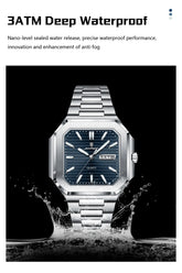 Square Fashion Man Waterproof Luminous Wristwatch Inspirational Watches
