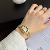 Brand Snake Head Dial Women Watch Luxury Ladies Quartz Watches Droplet Shaped Roman Numeral Steel Strap Wristwatches Gift Clock Inspirational Watches