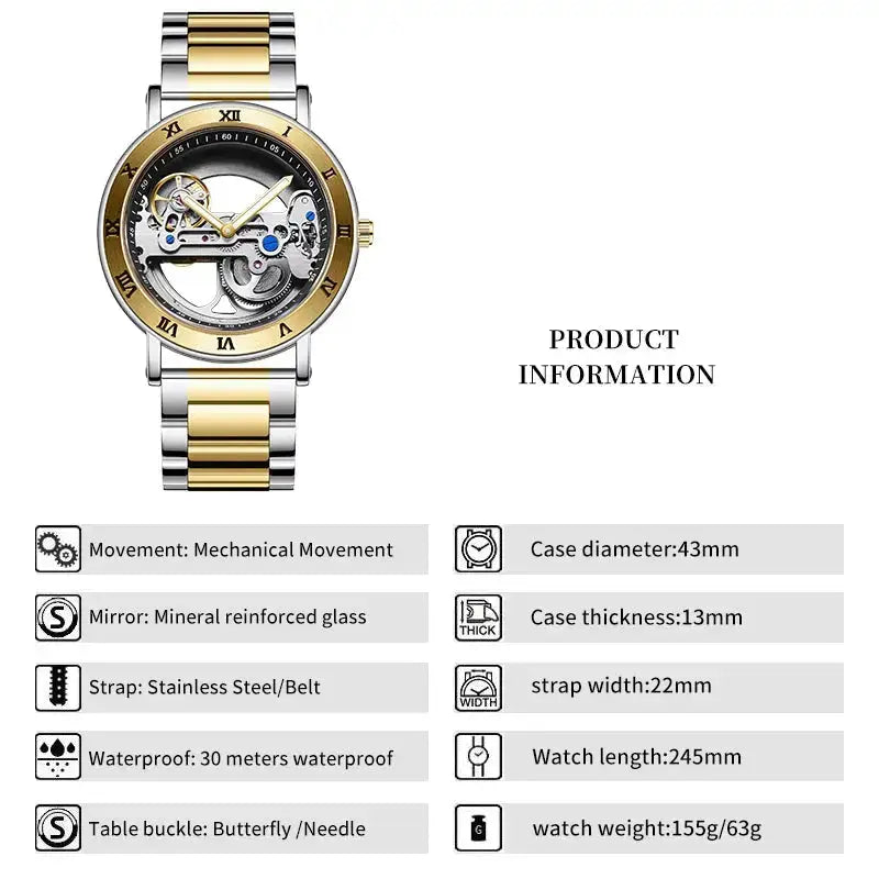 Automatic Skeleton Mechanical Watch
