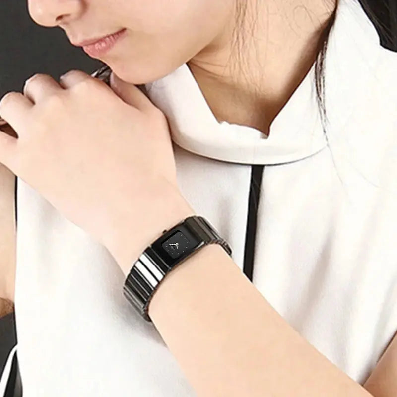 Black Ceramic Square Ladies Watch Inspirational Watches