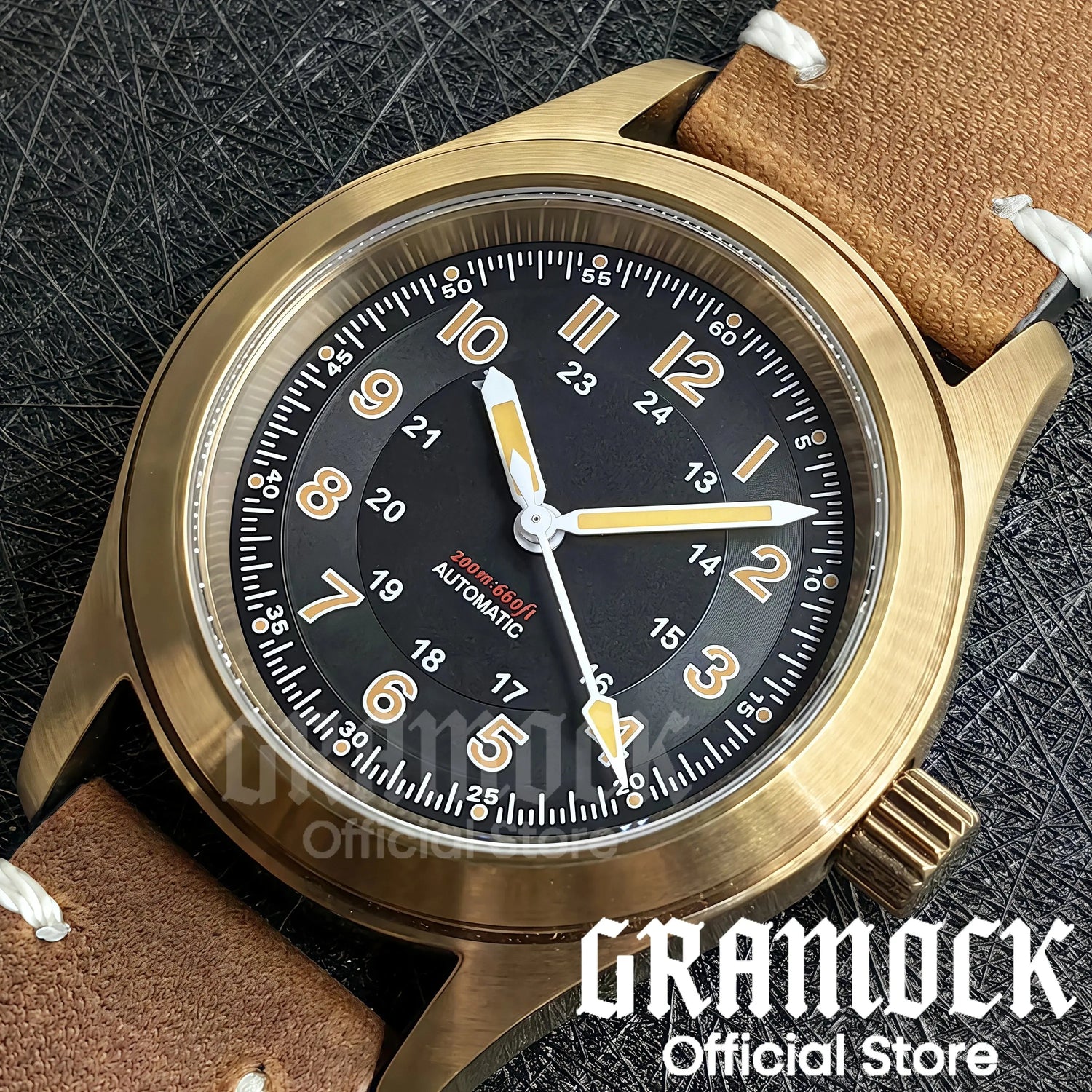 Retro Watch 200m Waterproof Leather Bracelet Domed Sapphire Pilot Dive - Inspirational Watches