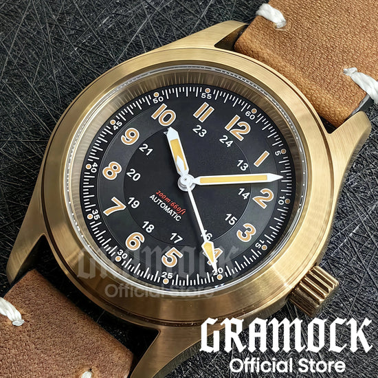 Retro Watch 200m Waterproof Leather Bracelet Domed Sapphire Pilot Dive - Inspirational Watches