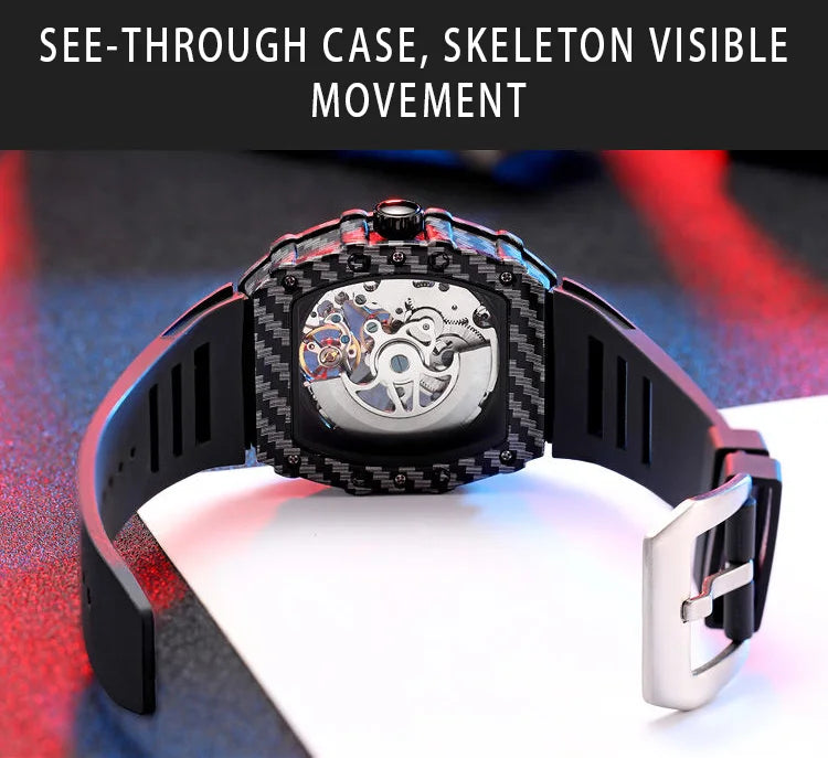 Fully automatic skeleton mechanical watch, fashionable personality, luxury hot men&