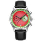 Creative Fruit Design Dial Multi-function Quartz Watch Men Personalized Leather Strap Calendar Unique Wristwatch Men Clock Inspirational Watches