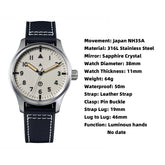 SEESTERN Watch Automatic Mechanical Wristwatches NH35 Movement Military Full Luminous Sapphire Crystal Waterproof Army Air Force Inspirational Watches