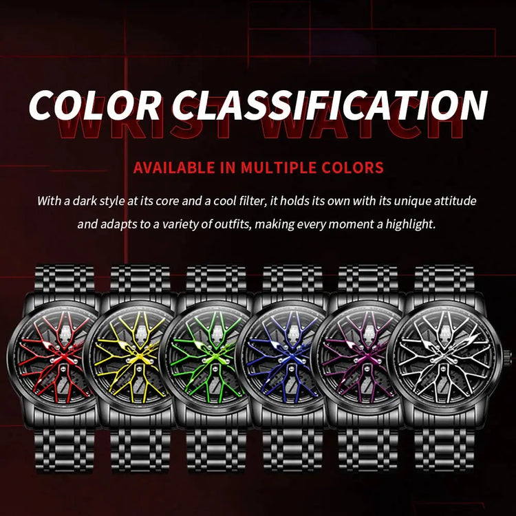 Spinning skeleton luminous stainless steel Watch Inspirational Watches