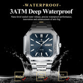 Square Fashion Man Waterproof Luminous Wristwatch Inspirational Watches