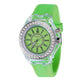 LED Luminous Quartz Watch – Crystal Bezel & Silicone Strap