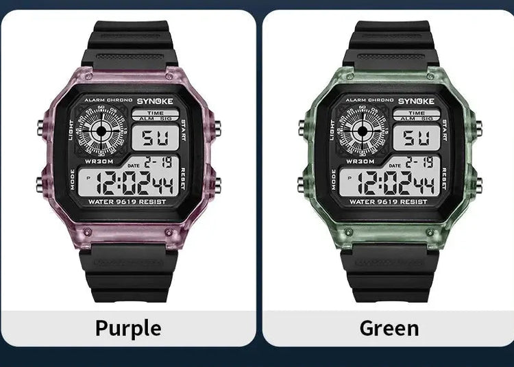 Digital Sports Luminous Multifunction Waterproof watch Inspirational Watches