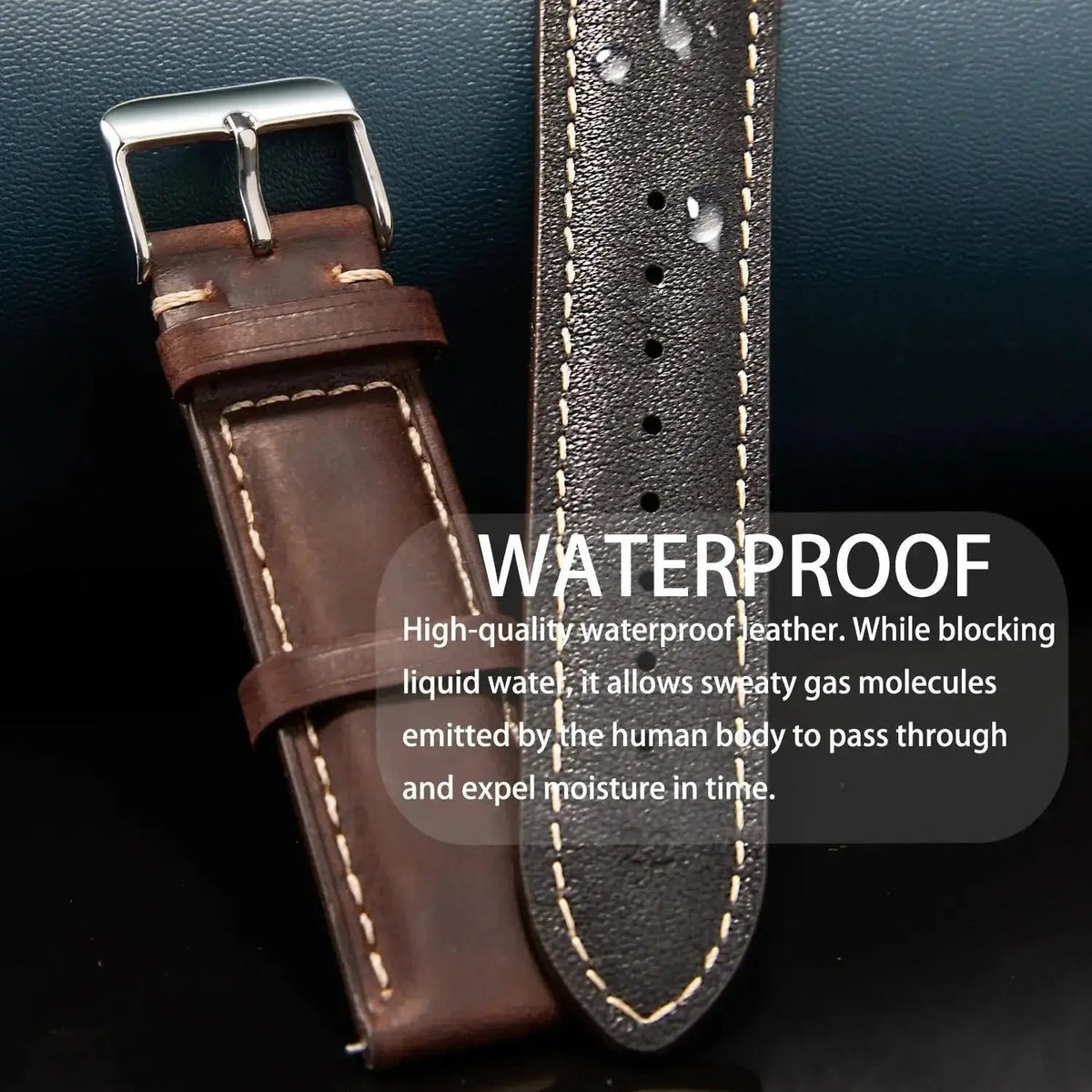 Vintage Quick-Release Genuine Leather Watch Strap
