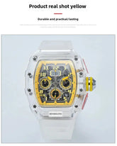six-pin multi-functional running second engraving hollow quartz watch - Inspirational Watches
