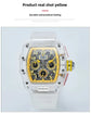 six-pin multi-functional running second engraving hollow quartz watch - Inspirational Watches