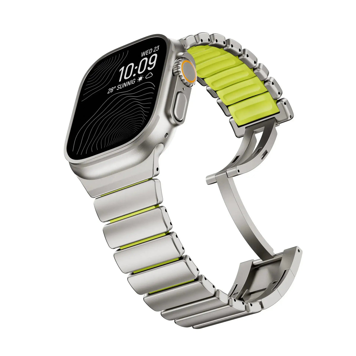 Titanium and Silicone Apple Watch Strap