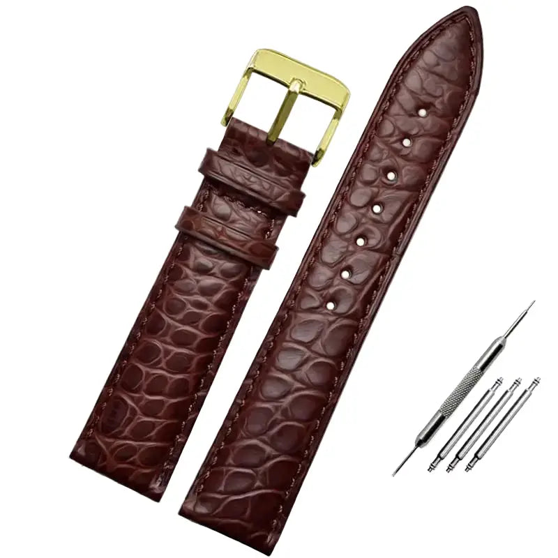 Premium Crocodile-Pattern Leather Watch Strap