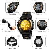 LED light Display Digital Alarm Clock 5Bar Waterproof Kids Sports Watch Inspirational Watches