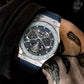 PINDU Watches High Quality Luxury Color Diamond Mechanical Watch For Men Waterproof Stainless Steel Silicone Strap Fashion Watch Inspirational Watches