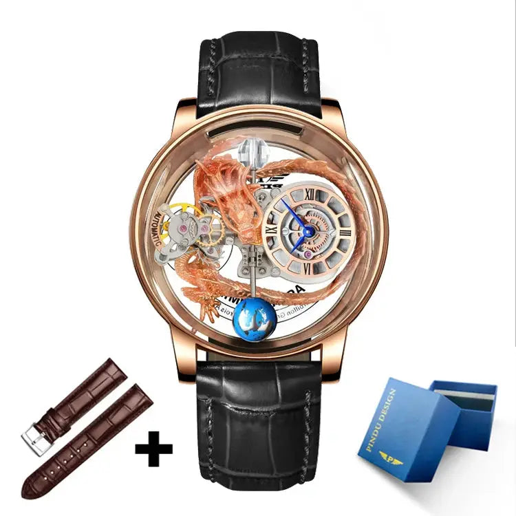 Relogio PINDU Fixed Roulette Watch Latest Design Quartz Watch Men Waterproof Leather Man Wristwatch Upgraded Version Inspirational Watches