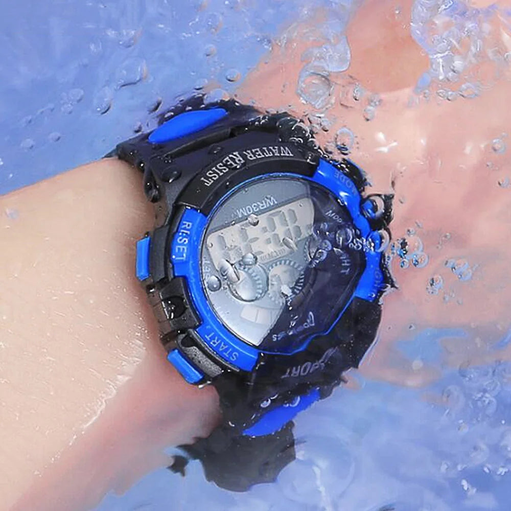 Multifunctional Kids Electronic Watch Color Luminous Dial Life Waterproof Inspirational Watches