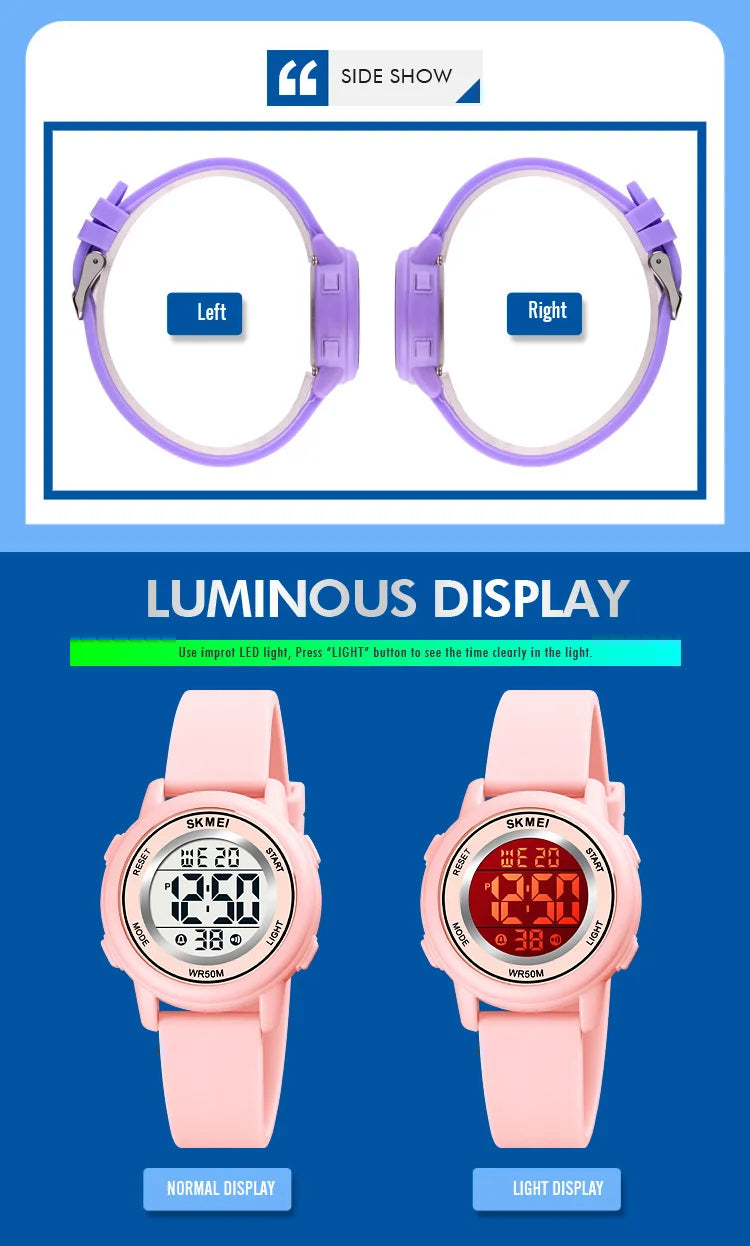 50M Waterproof Kids Watch Inspirational Watches