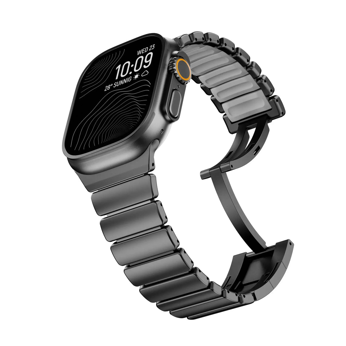 Titanium and Silicone Apple Watch Strap