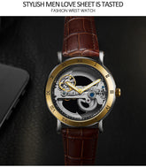 Mechanical Wristwatches Watches for Man Watches Golden Bridge Skeleton Automatic Mechanical Mens Watch reloj hombre montre homme Inspirational Watches