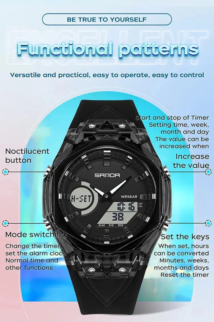 Fashion Electronic Watches Dual Display - Inspirational Watches