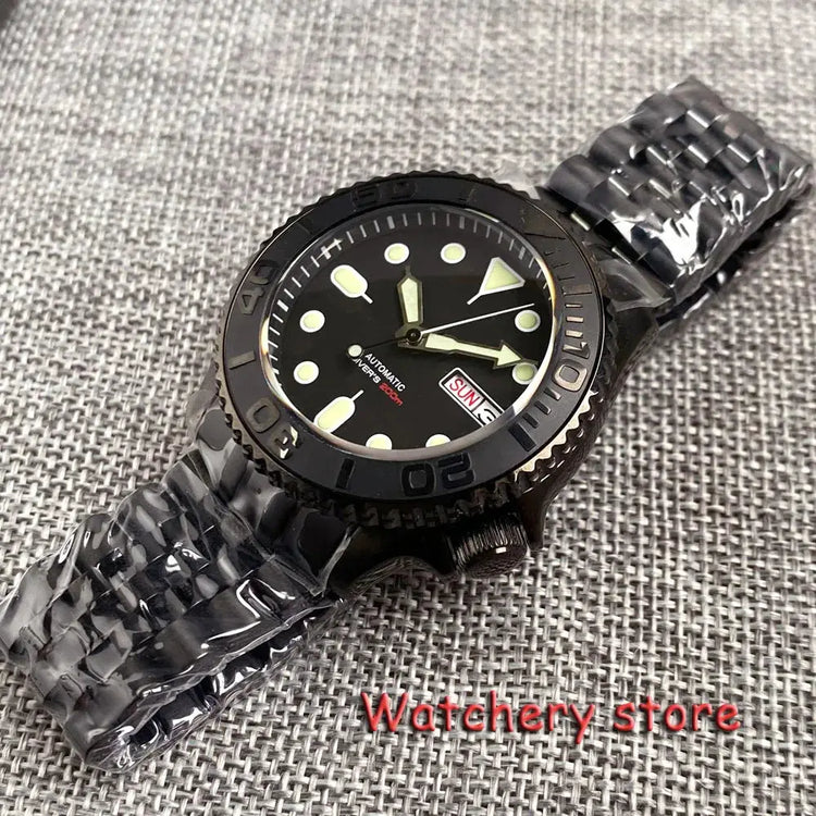 Domed Sapphire Glass NH36 Automatic Movement 200m Waterproof 120 Clicks Black Green Luminous Watch - Inspirational Watches