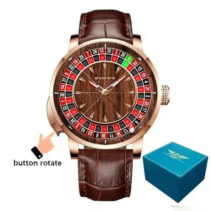 Automatic Roulette Watch – Wood Grain Dial & NH35 Movement