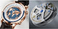 World Time Automatic Mechanical Calendar Stainless Steel Inspirational Watches