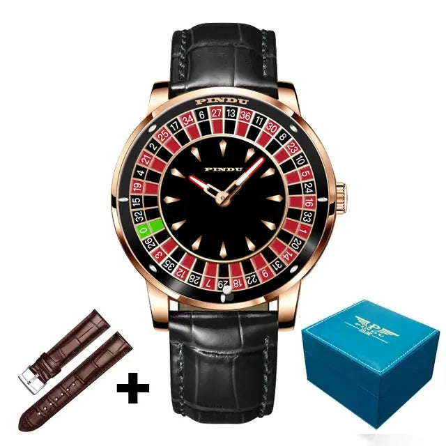 Design Automatic Mechanical Watch Movement Rotating Dial Roulette Watch - Inspirational Watches