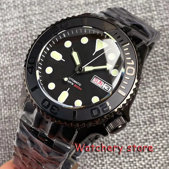Domed Sapphire Glass NH36 Automatic Movement 200m Waterproof 120 Clicks Black Green Luminous Watch - Inspirational Watches