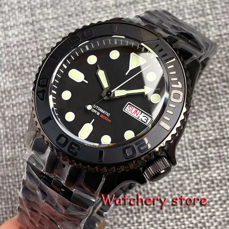 Domed Sapphire Glass NH36 Automatic Movement 200m Waterproof 120 Clicks Black Green Luminous Watch - Inspirational Watches