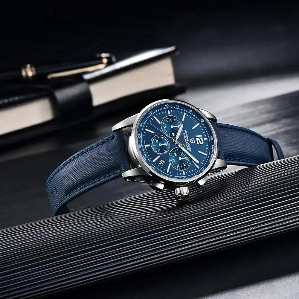 Chronograph Japan Vk63 Sport Quartz Wristwatch Sapphire Date 100m Waterproof - Inspirational Watches