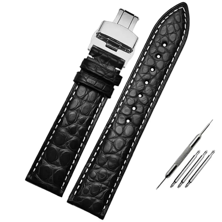 Premium Crocodile-Pattern Leather Watch Strap