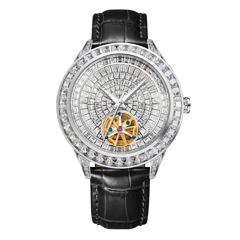 Diamonds Face Tourbillon Mechanical Luminous Waterproof Mechanical Inspirational Watches