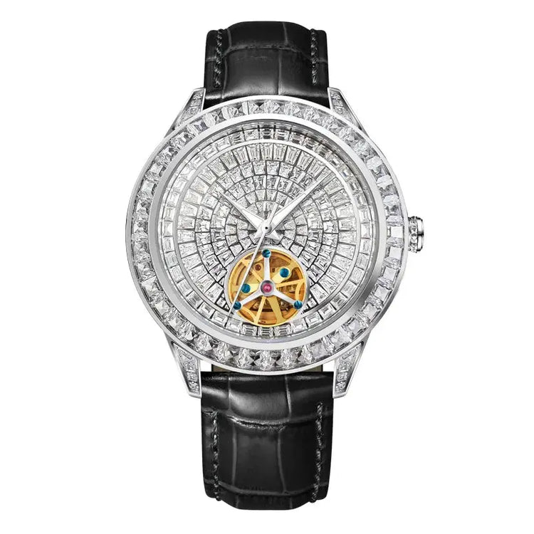 Diamonds Face Tourbillon Mechanical Luminous Waterproof Mechanical Inspirational Watches