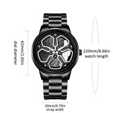 Original Wheel Rotating Black Fashion watches Inspirational Watches