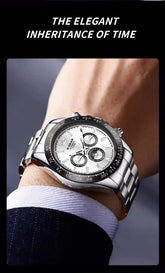 Automatic Watch with Ceramic Bezel Three Eyes Six Hands Waterproof Luminous - Inspirational Watches