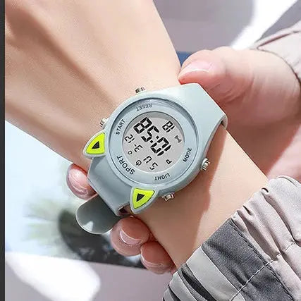Children Student Electronic Watches for Girls and Boys Cute Cat Ear Digital Sport LED Simple Electronic Wrist Watch Kids Relogio Inspirational Watches