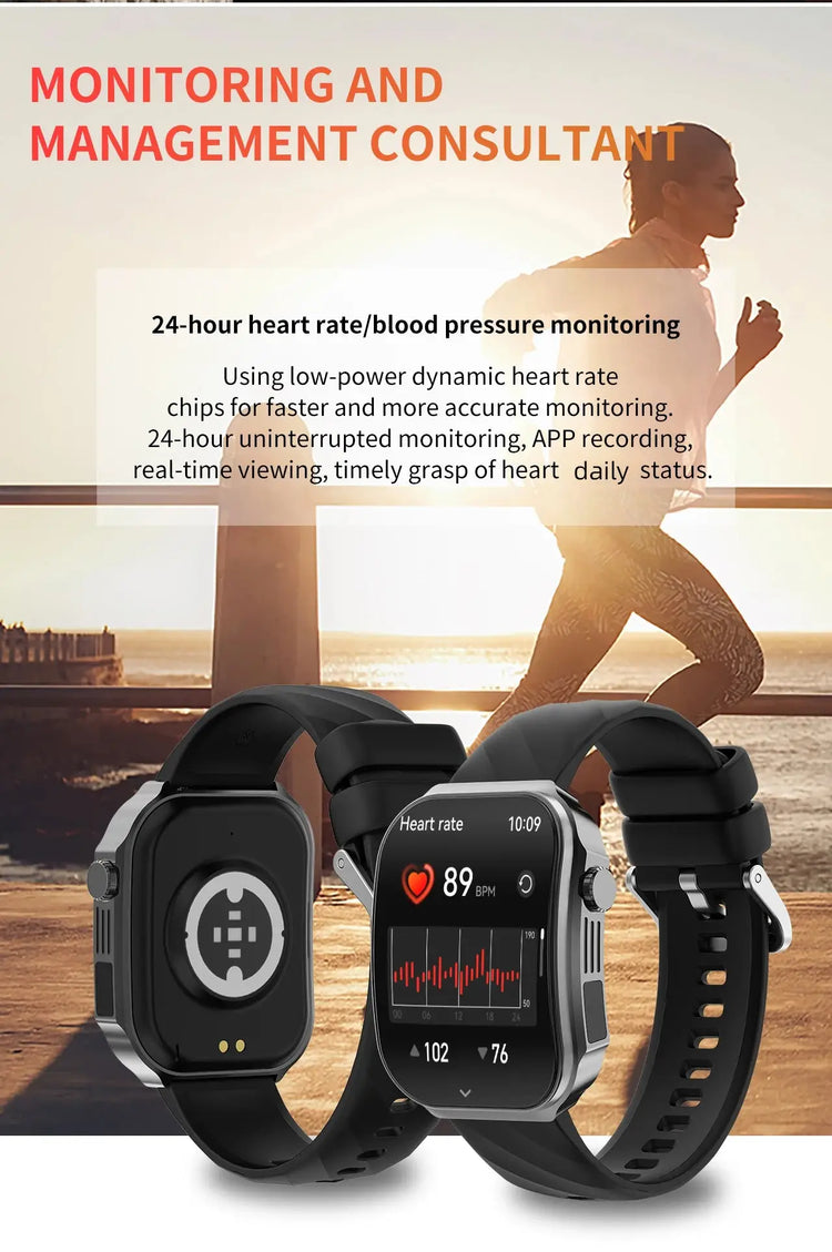 LIGE New 2.2-inch 3D Curved Screen Smart Watch With LED Light Thermometer Health Monitor Smartwatch BT Call Sports Fitness Watch Inspirational Watches