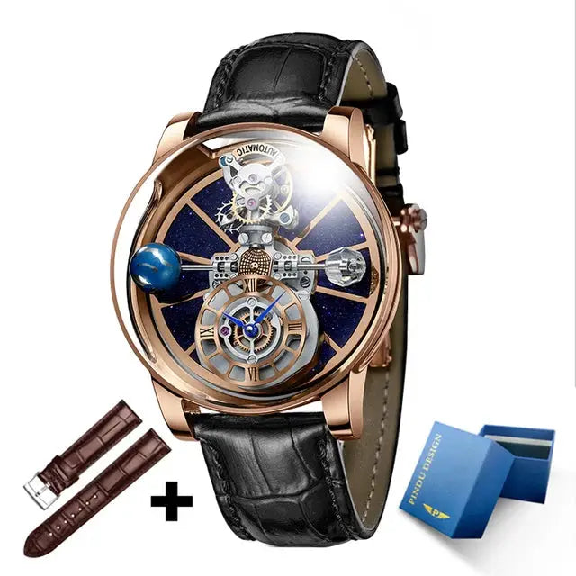 Relogio PINDU Fixed Roulette Watch Latest Design Quartz Watch Men Waterproof Leather Man Wristwatch Upgraded Version Inspirational Watches