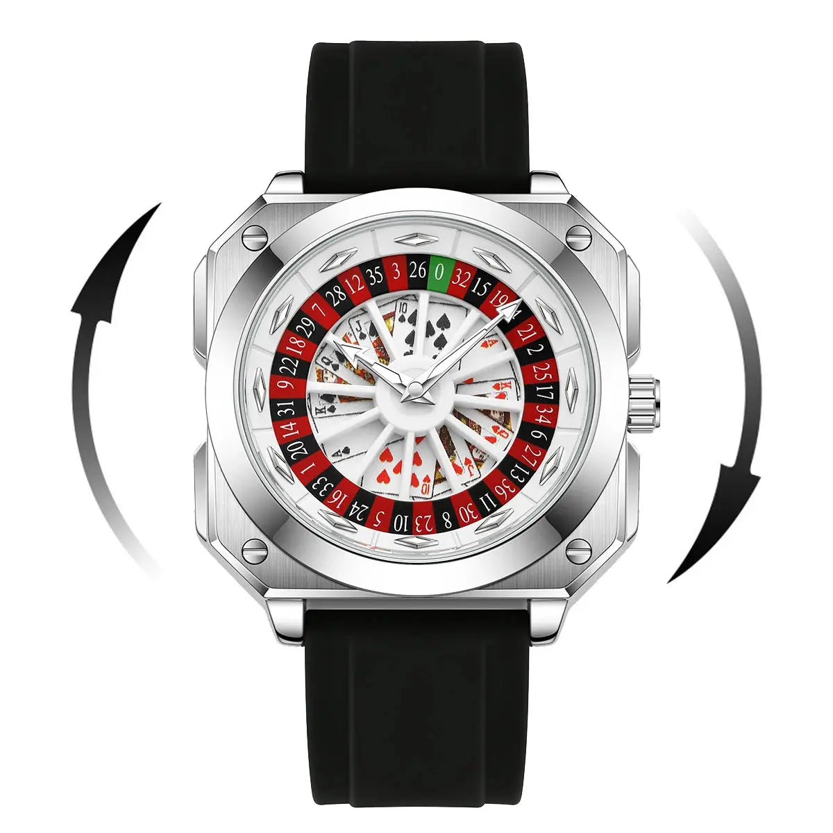 Roulette Sports Style Fashion Night Light Square Watch Inspirational Watches