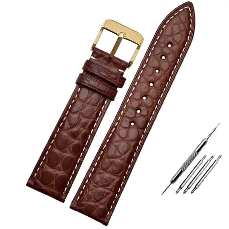 Premium Crocodile-Pattern Leather Watch Strap