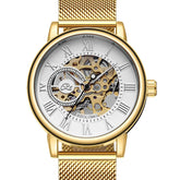 Mechanical Hand Wind Watch for Men Top Brand Luxury Fashion Skeleton Mesh Strap Wristwatch Male Clock Montre Homme Drop Shipping Inspirational Watches
