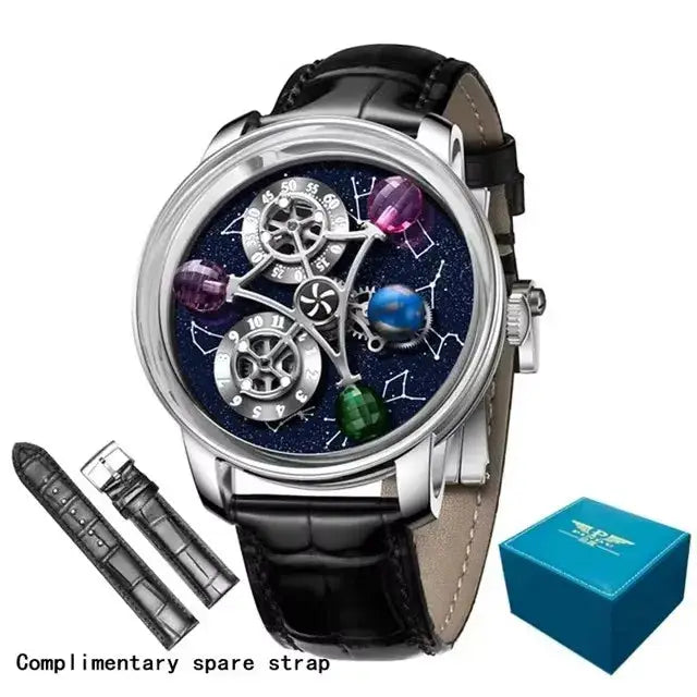 PINDU Design Starry Twelve Constellations Mechanical Watch Sapphire Waterproof Men Mechanical Wristwatches Miyata 8215 Movement Inspirational Watches