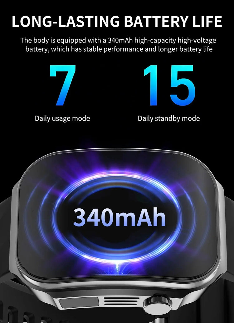 LIGE New 2.2-inch 3D Curved Screen Smart Watch With LED Light Thermometer Health Monitor Smartwatch BT Call Sports Fitness Watch Inspirational Watches