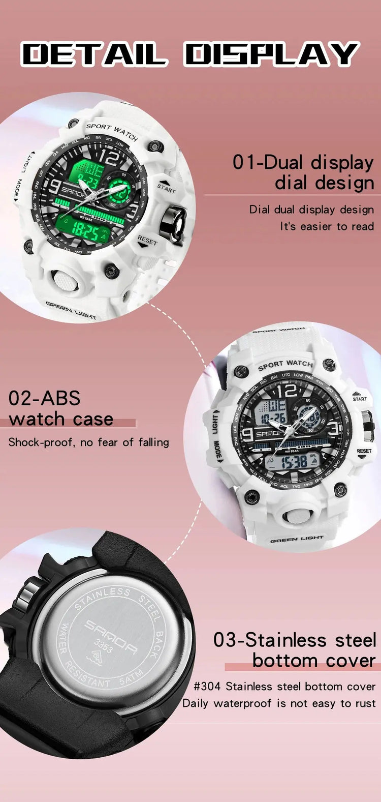 LED Digital Sport Watch Waterproof Inspirational Watches