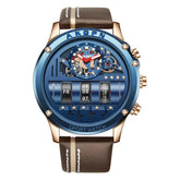 Luxury Mechanical Watch Unique Rotate Date Leather Strap Inspirational Watches
